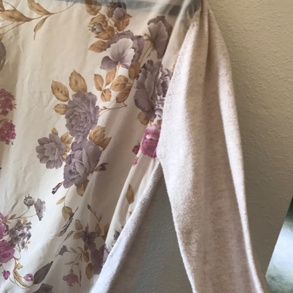 Forever 21 Chiffon and cotton floral cardigan y2k button down sweater sheer - Picture 4 of 8